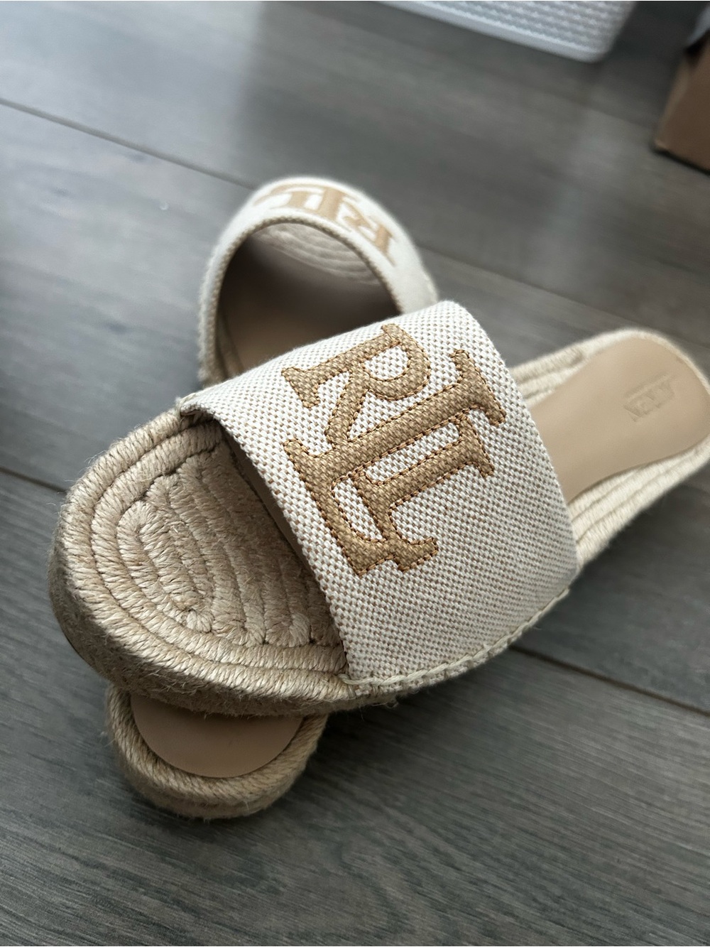 Ralph Lauren Espadrille Slides with Embroidered Logo (NWT)